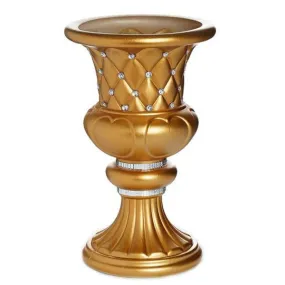 10mm Crystal Bead Studded Gold Wedding French Columns With Gold Mosaic Party Event Decoration - 17.75"x 11.25" - 4PCS