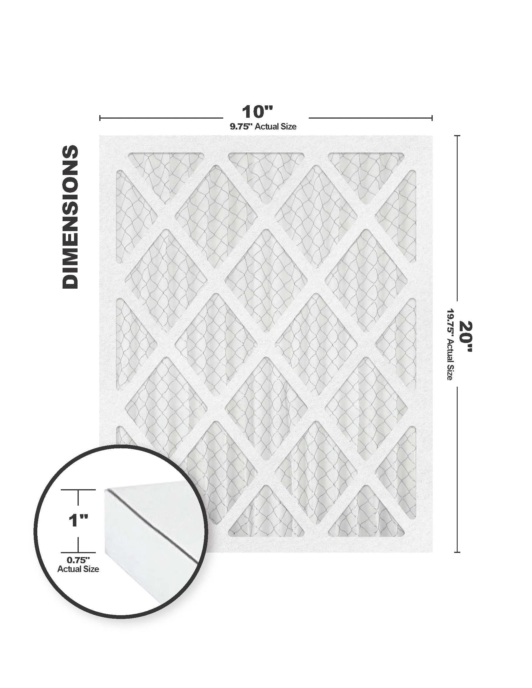 10x20x1 (9.75x19.75) MERV 13 Filter (6-Pack)