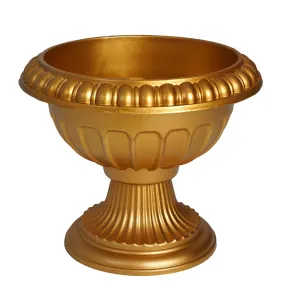 11" Tall Gold Roman Inspired Crafted Wedding Party All Weather Flower Pot - 12 PCS