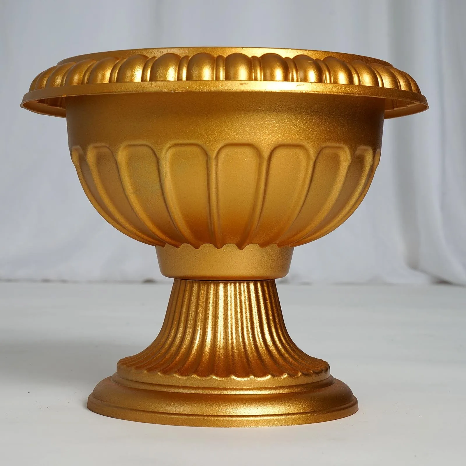 11" Tall Gold Roman Inspired Crafted Wedding Party All Weather Flower Pot - 12 PCS