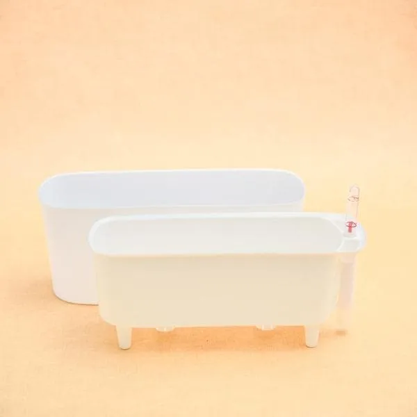 12 inch (30 cm) GW 04 Self Watering Rectangle Plastic Planter (White)