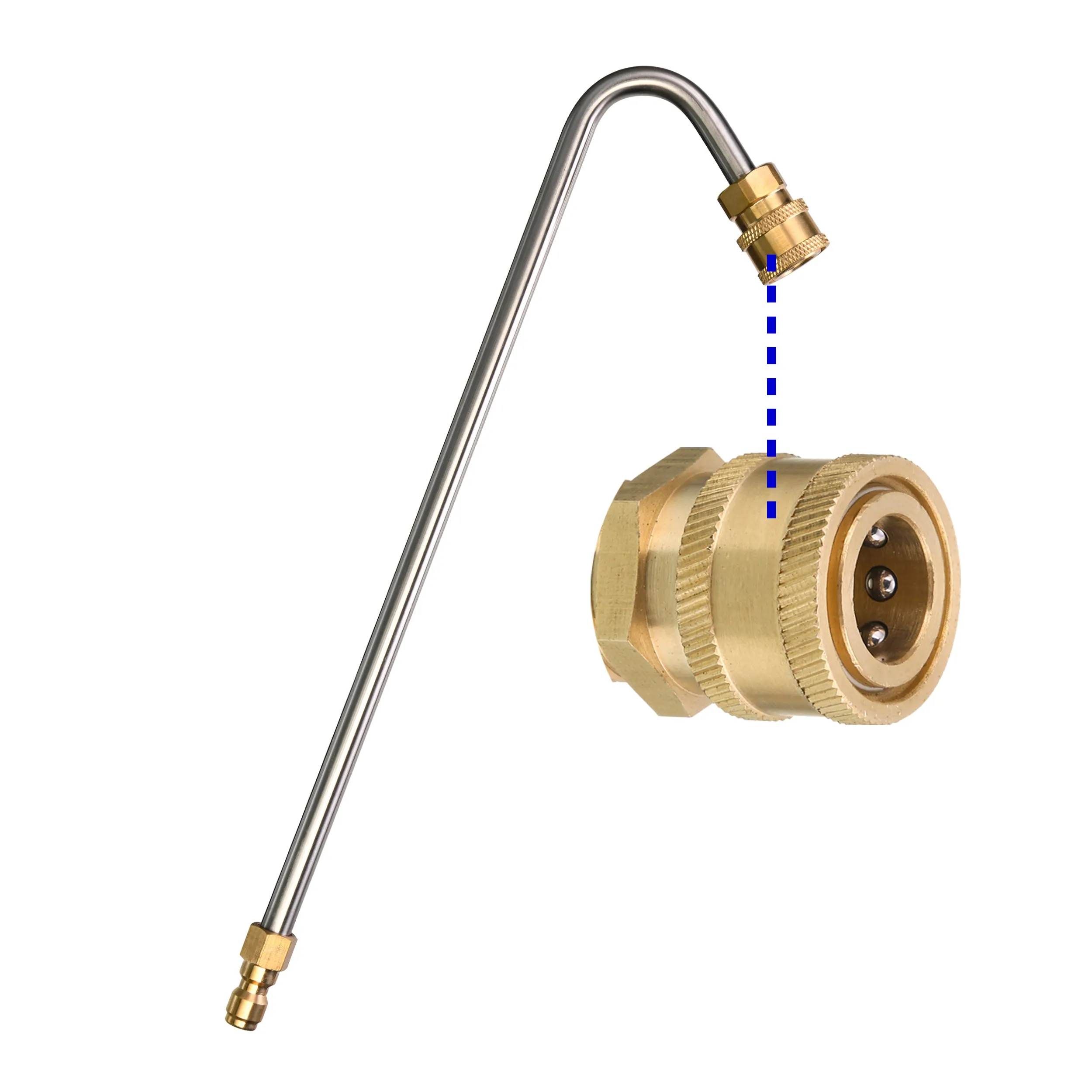 120° Angled Extension Wand, 13" Gutter Cleaning Attachment, 5 Nozzles, 1/4" Quick Connect, 4,000 PSI