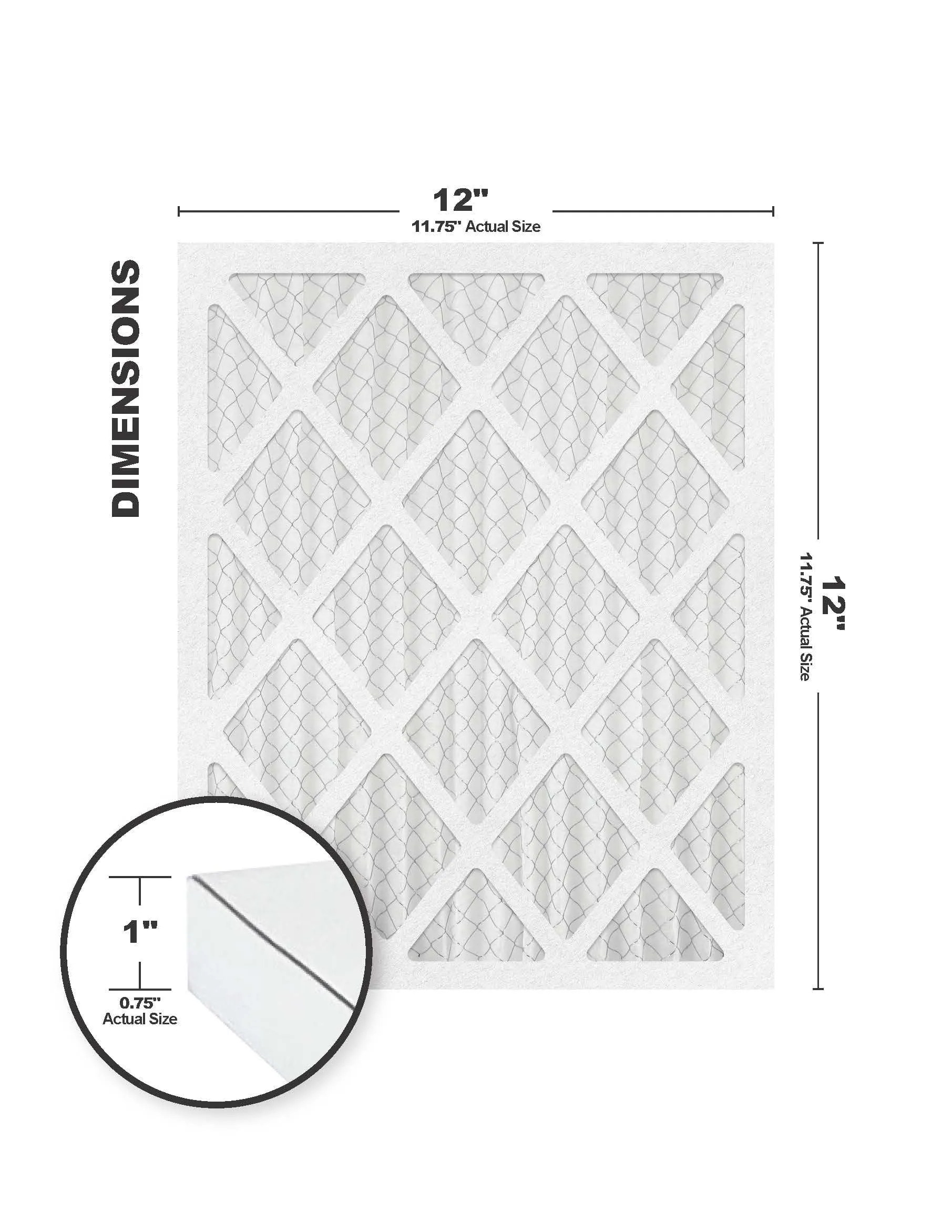 12x12x1 (11.75 x 11.75) MERV 13 Filter (6-Pack)