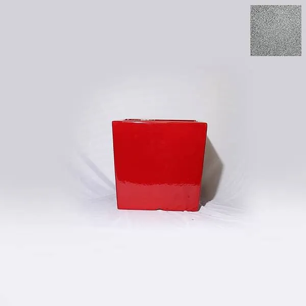 13 inch (33 cm) SQR-6 Stone Finish Square Fiberglass Planter (Grey)