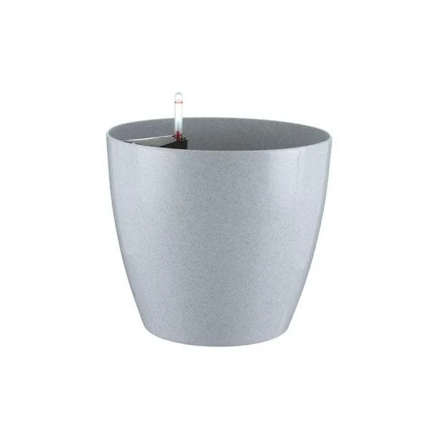 13.5 inch (34 cm) GW 07 Self Watering Round Plastic Planter (Grey)
