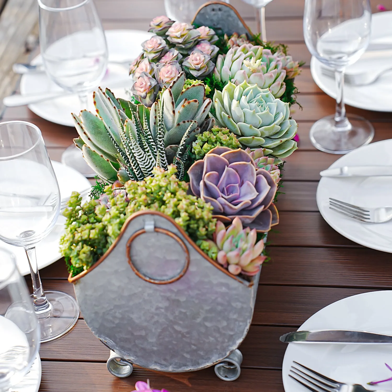 14" Succulent Centerpiece Table Decor Gift