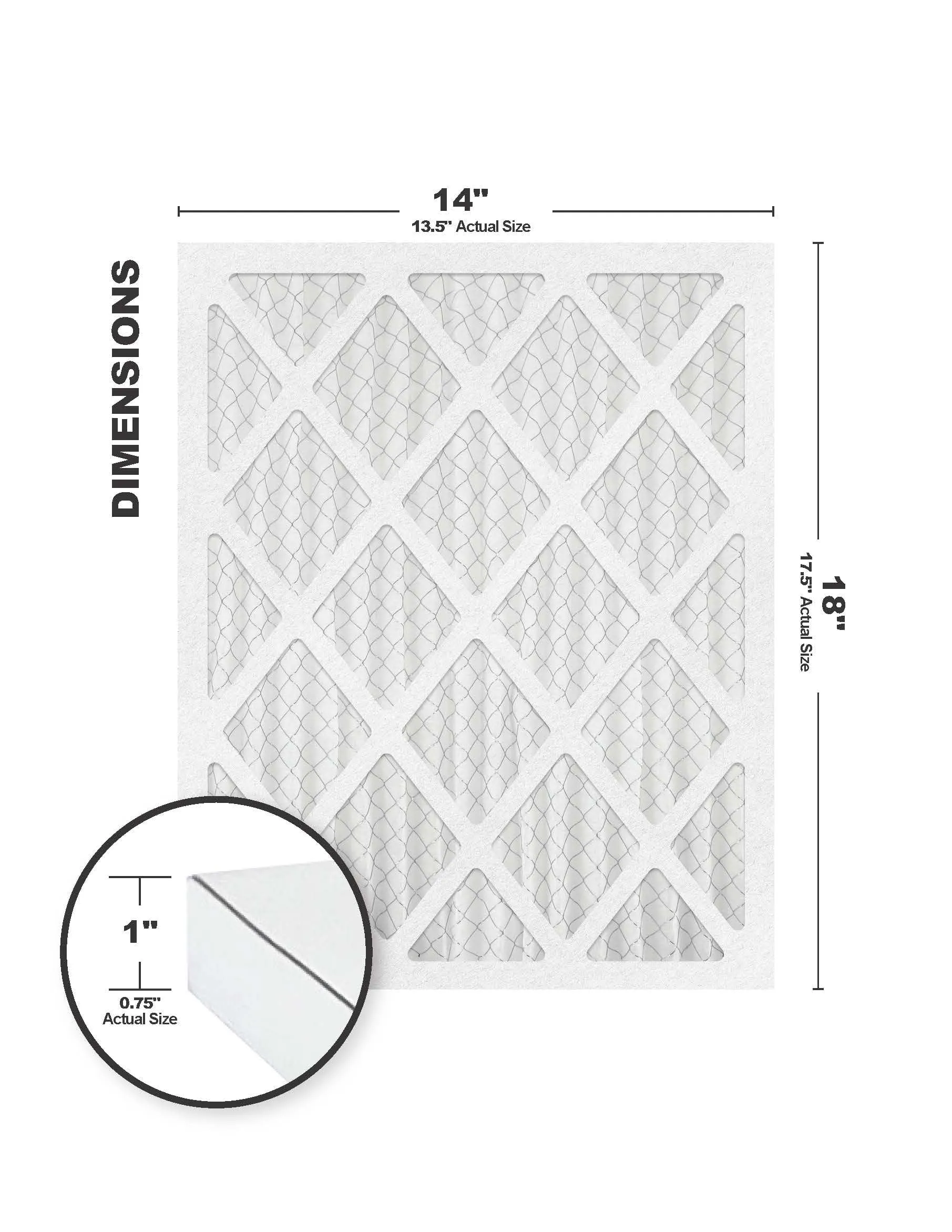 14x18x1 (13.5 x 17.5) MERV 13 Filter (6-Pack)