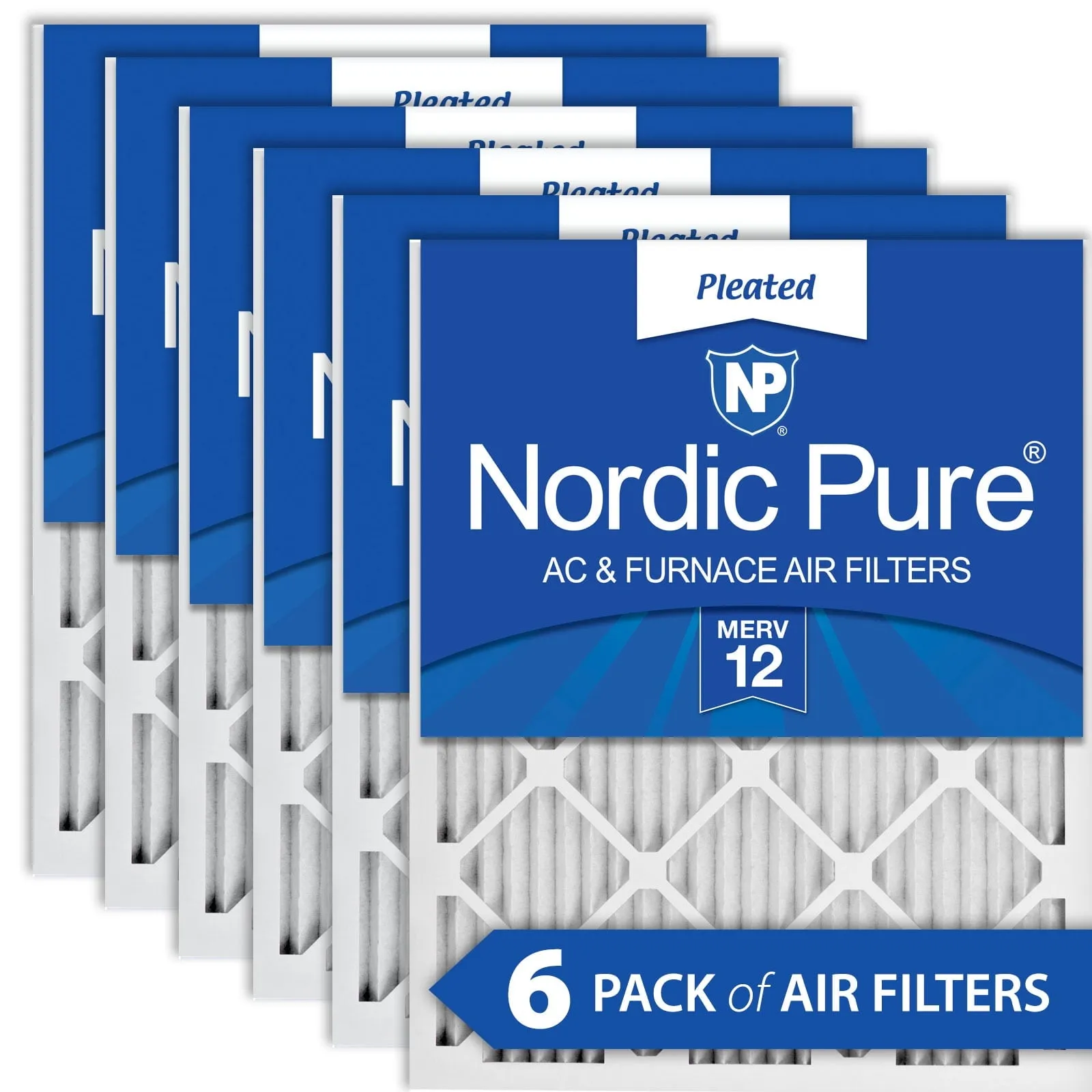 14x24x1 (13_3/4x23_3/4) Pleated MERV 12 Air Filters 6 Pack