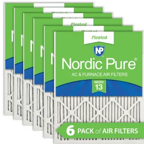 14x25x1 (13_1/2x24_1/2) Pleated MERV 13 Air Filters 6 Pack