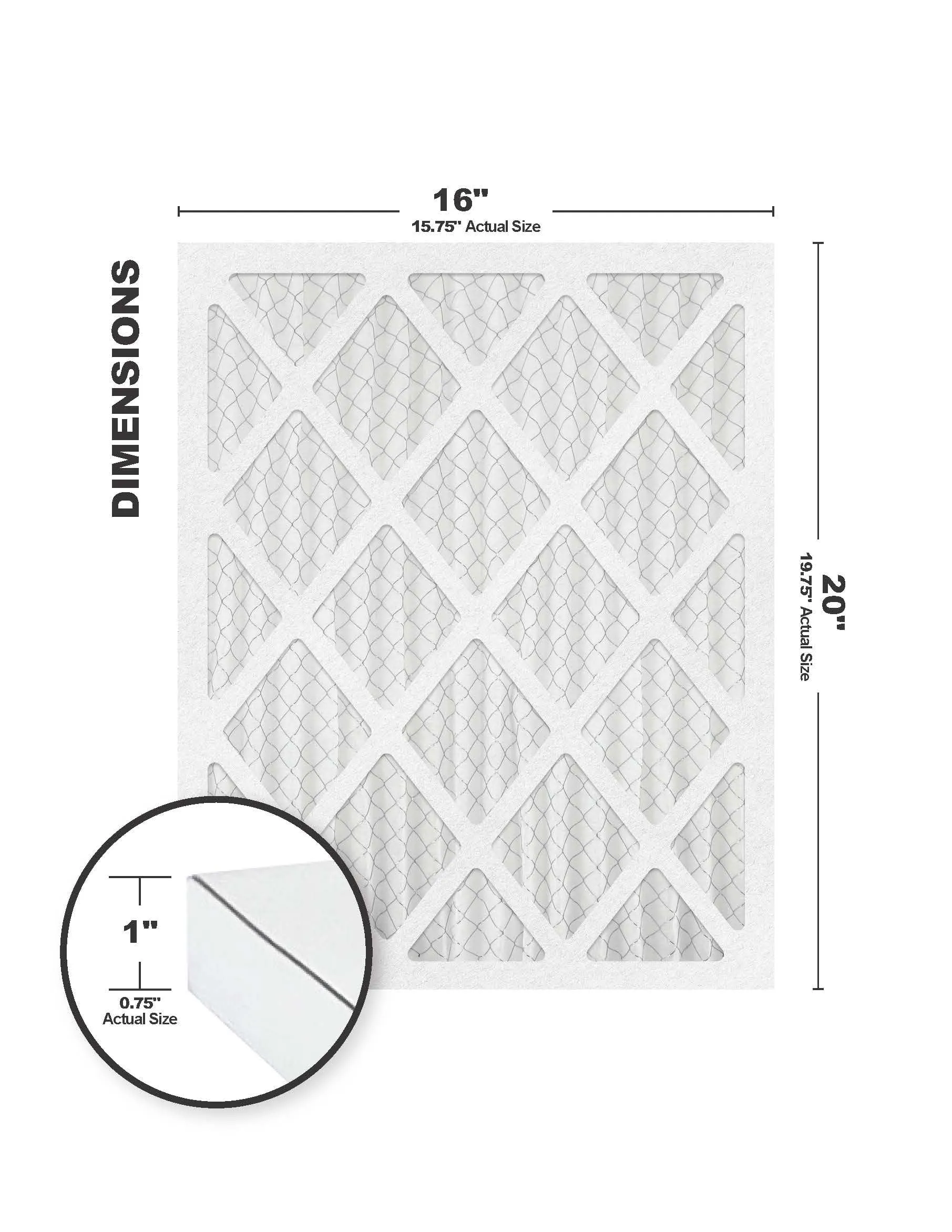 16x20x1 (15.75 x 19.75) MERV 13 Filter (6-Pack)