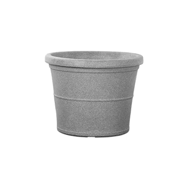 23.2 inch (59 cm) Duro No. 60 Stone Finish Round Rotomoulded Plastic Planter (Grey)