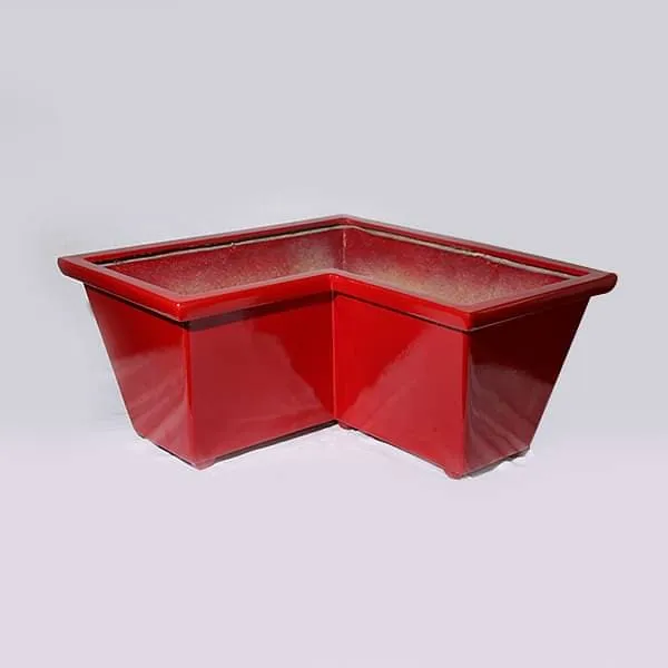 25 inch (64 cm) OTH-2 L shaped Fiberglass Planter (Red)