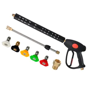 3-in-1 Short Long Trigger Gun Kit, Handle & Wand Extension, to M22 15mm Adapter, 5 Nozzle Tip Set, 4,000 PSI
