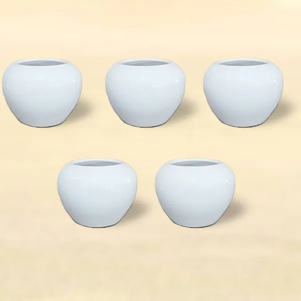 3 inch (7 cm) Apple Round Ceramic Pot