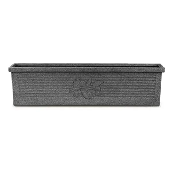 39.8 inch (101 cm) Flora No. 100 Stone Finish Rectangle Rotomoulded Plastic Planter (Grey)