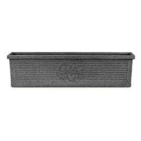 39.8 inch (101 cm) Flora No. 100 Stone Finish Rectangle Rotomoulded Plastic Planter (Grey)