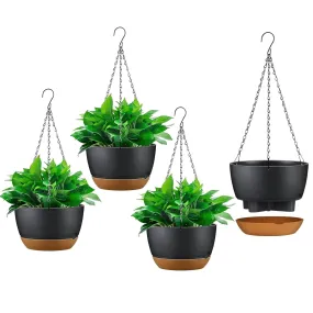 4-Piece: 9.64" Diameter Hanging Planter with Drainage Holes