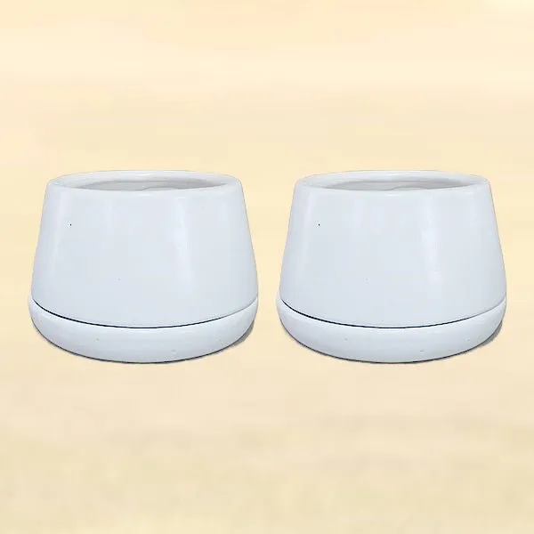 5 inch (12 cm) U Shape Ceramic Pot with Plate
