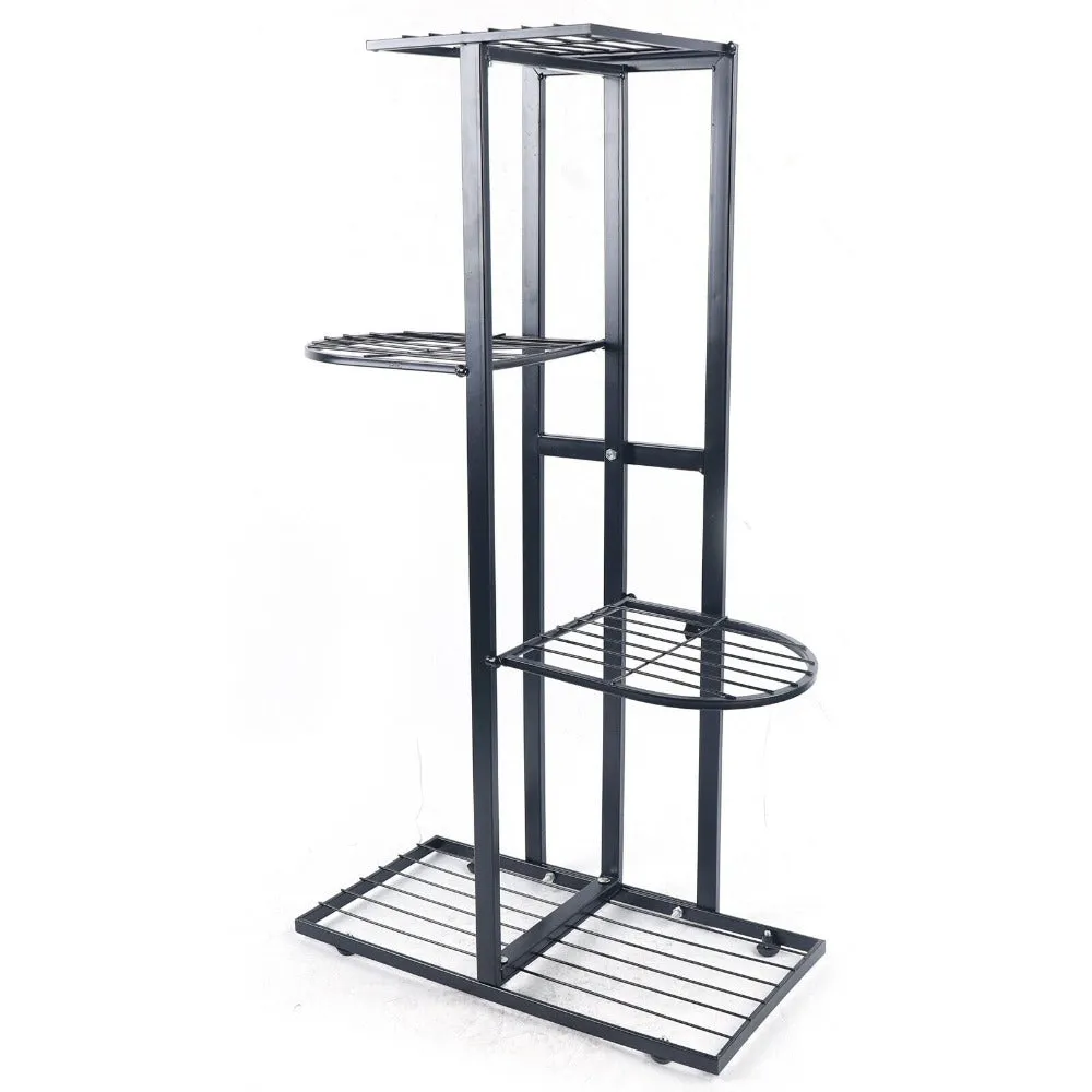 5 Pots Iron Flower Pot Stand for Garden Patio Decor