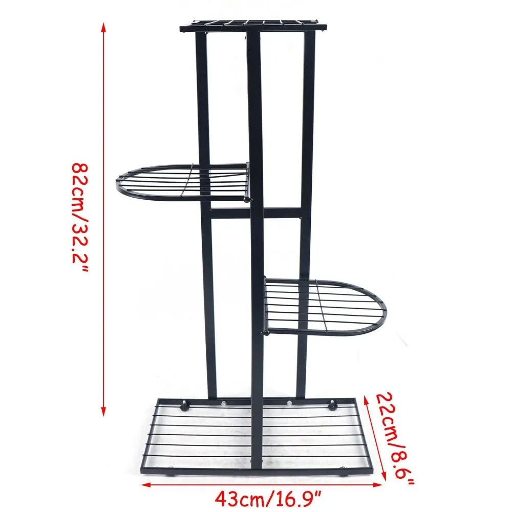 5 Pots Iron Flower Pot Stand for Garden Patio Decor