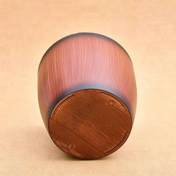 5.3 inch (13 cm) Ronda No. 1412 Wooden Finish Self Watering Round Plastic Planter (Brown) (set of 3)
