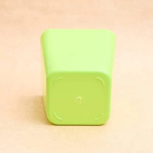 5.5 inch (14 cm) Square Plastic Planter with Rounded Edges (Green) (set of 6)