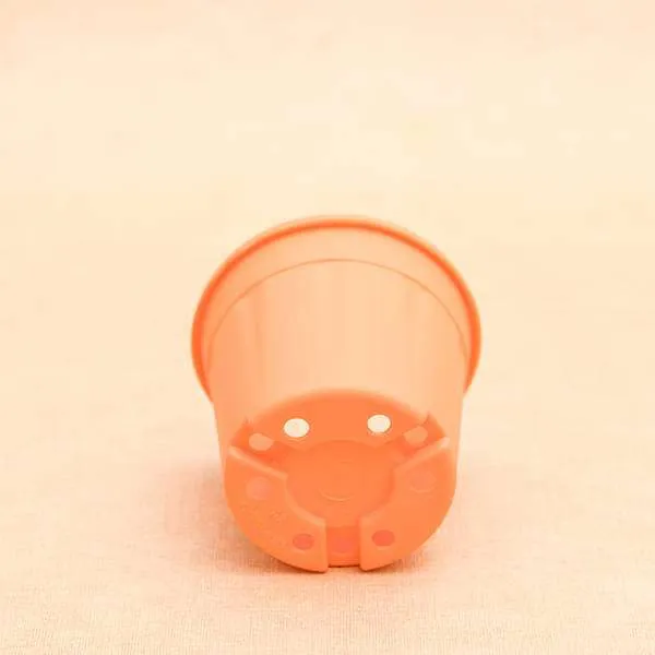 6 inch (15 cm) Grower Round Plastic Pot (Orange) (set of 6)