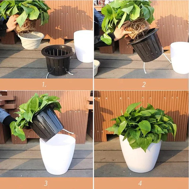 7 PCS Self Watering Pot Planter Patio Hanging Baskets For Plants & Flowers