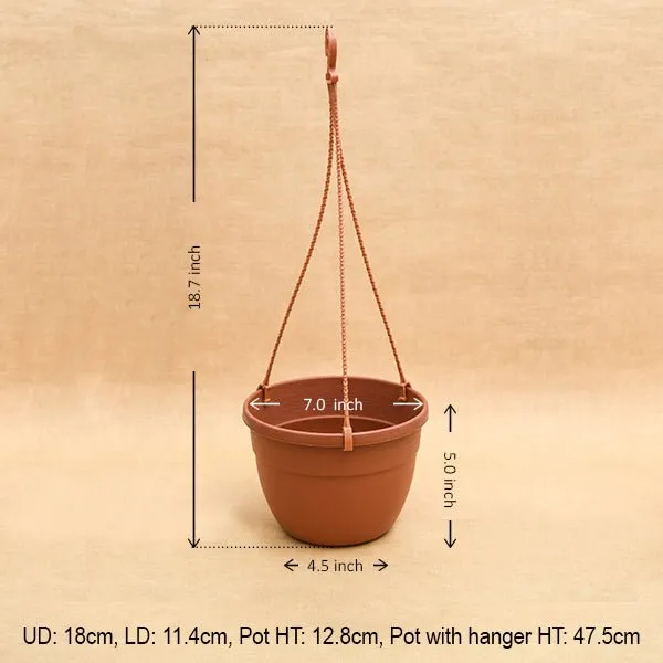 7.1 inch (18 cm) Corsica No. 18 Hanging Round Plastic Pot