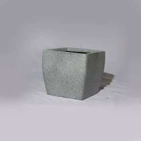 8 inch (20 cm) OTH-9 Stone Finish Square Fiberglass Planter (Grey)