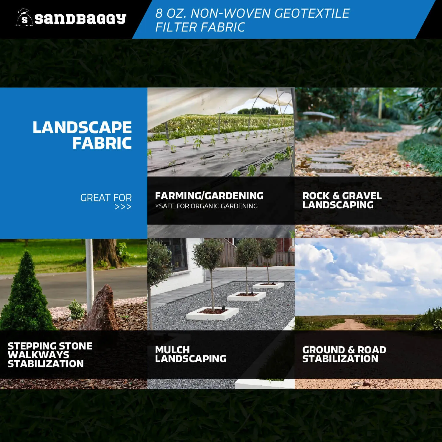 8 oz Non-Woven Geotextile Filter Fabric (300 ft) - Made in USA