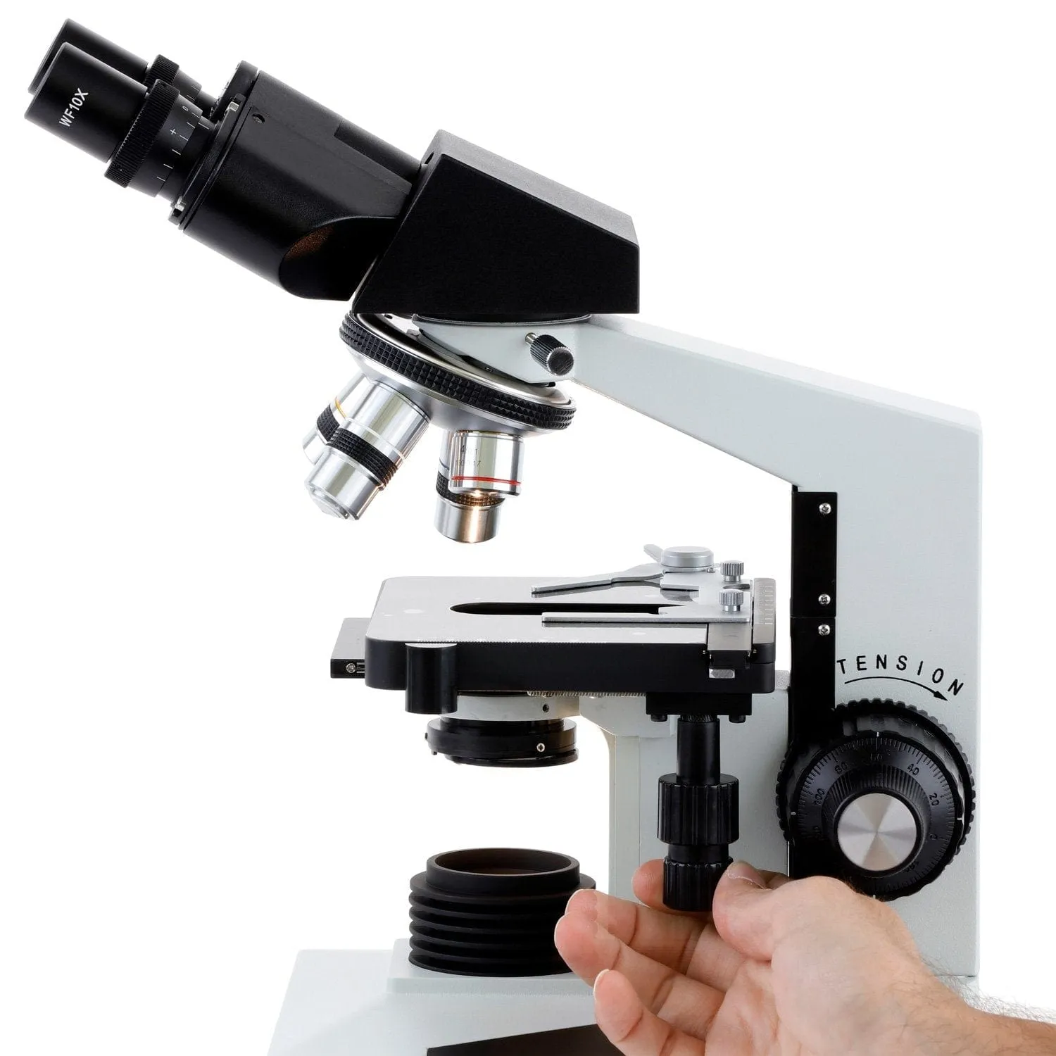 AmScope B490 Series Professional LED Biological Binocular Compound Microscope w/3D Mechanical Stage and Optional Digital Camera