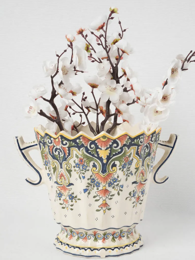 Antique French cachepot w/ zigzag crown 7½"