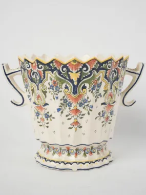 Antique French cachepot w/ zigzag crown 7½"