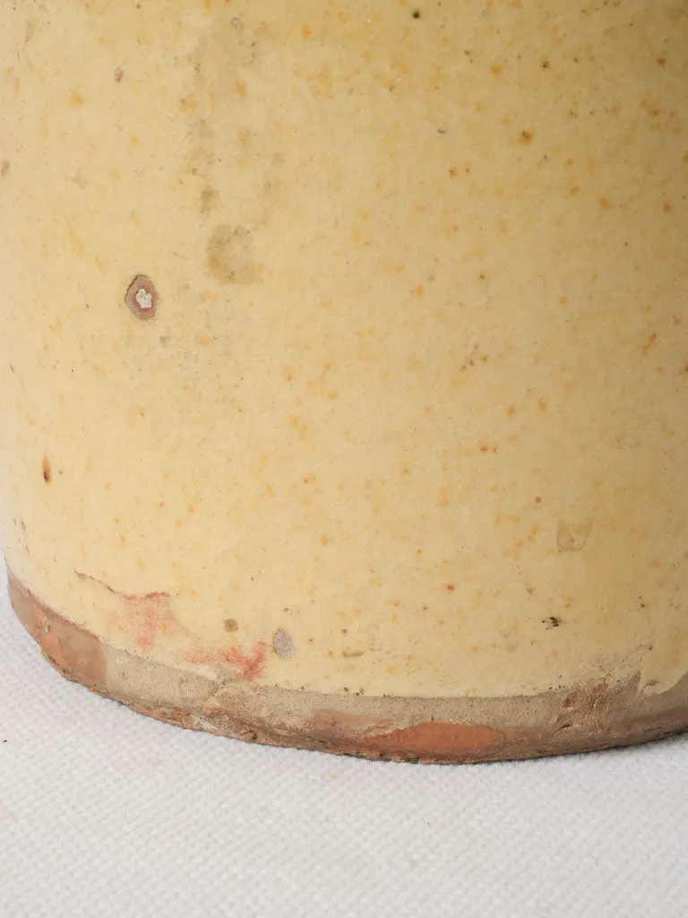 Antique French confiture pot w/ sunny yellow glaze 4¾"