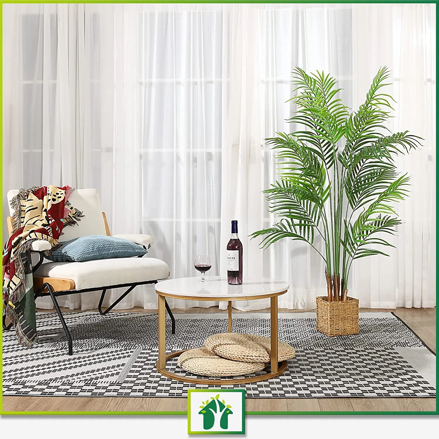 Artificial 1.5M Potted Areca Palm Plant with 12 Branches