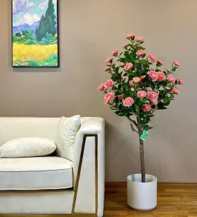 Artificial Camellia Flower Tree - Pink 5.3' (160 cm)