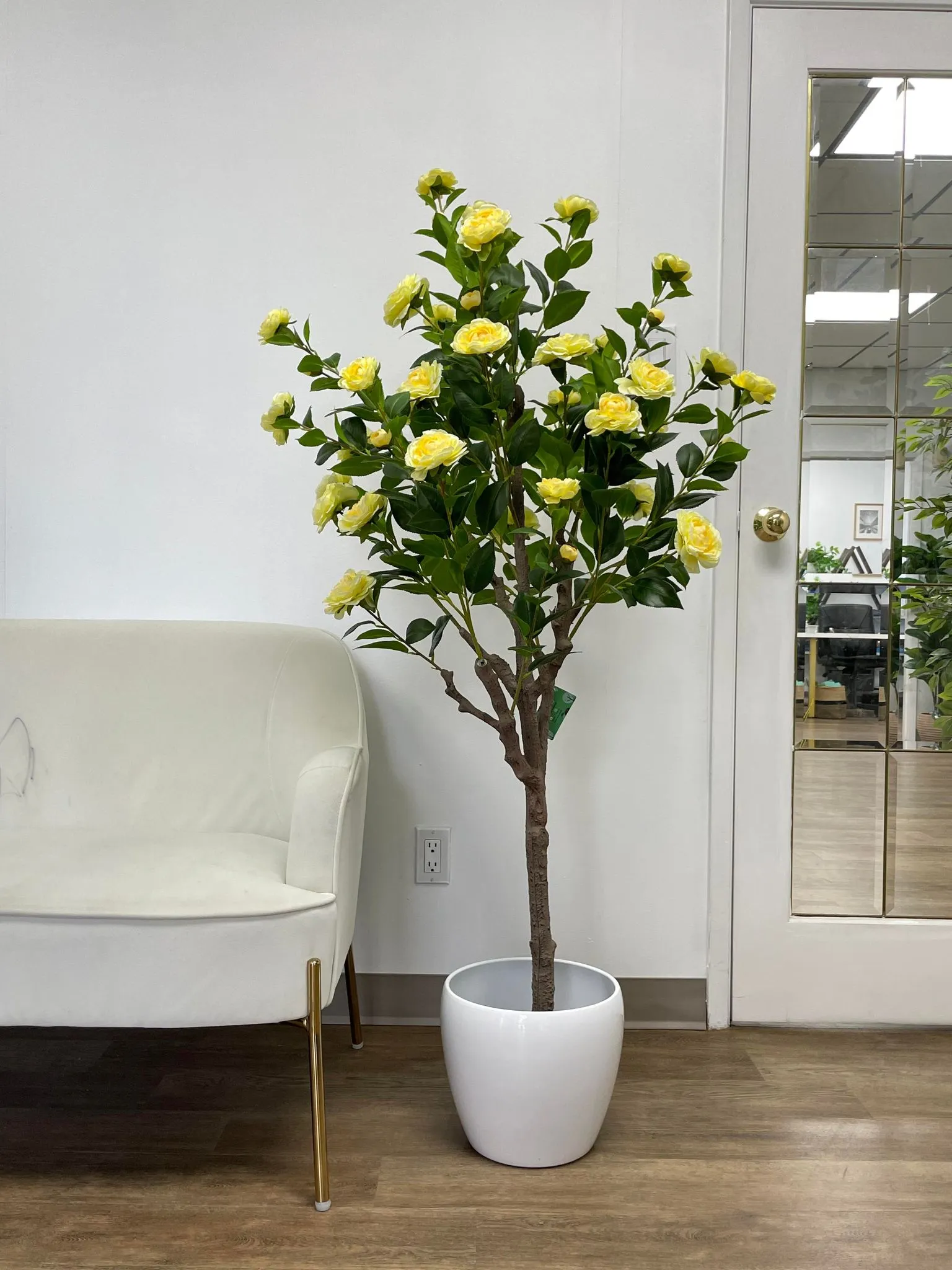 Artificial Camellia Flower Tree - Yellow 5.3' (160 cm)