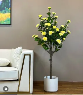 Artificial Camellia Flower Tree - Yellow 5.3' (160 cm)