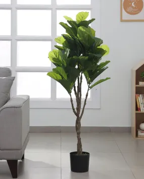 Artificial Fiddle Leaf Fig in Pot Faux Plant | 4 feet