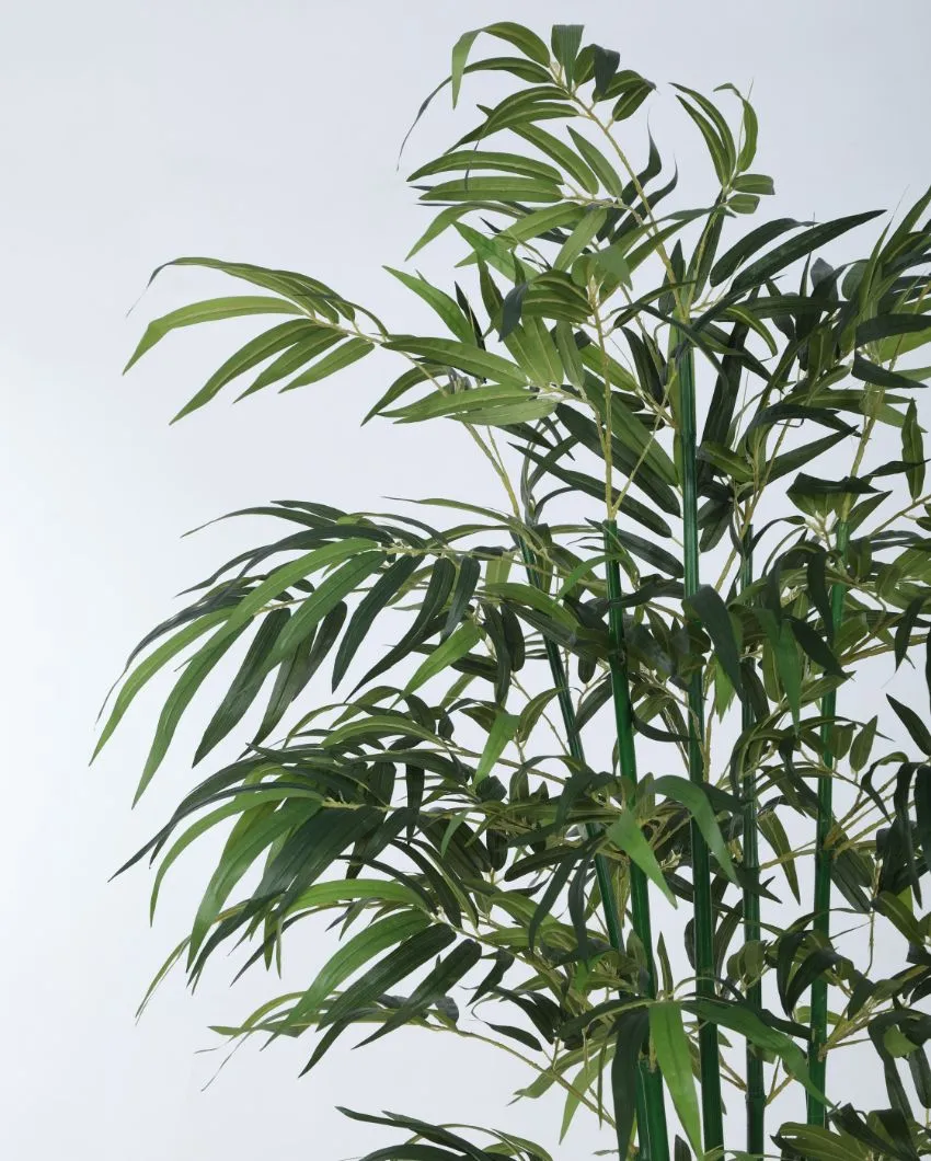 Artificial Green Bamboo Plant With Black Pot | 6 feet