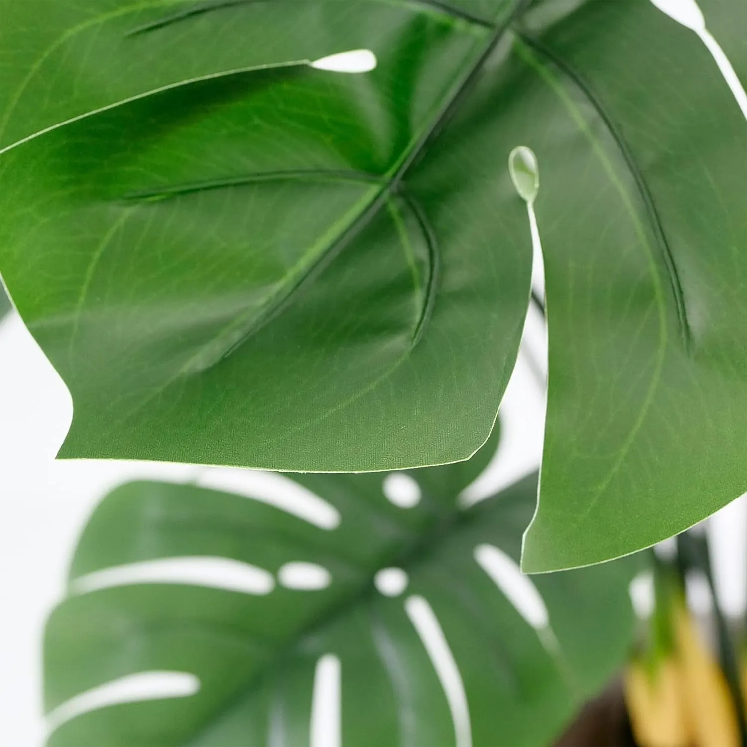 Artificial Tree in Modern Granite Effect Planter, Fake Monstera Silk Tree for Indoor and Outdoor Home Decoration - 56" Overall Tall (Plant Pot plus Tree)