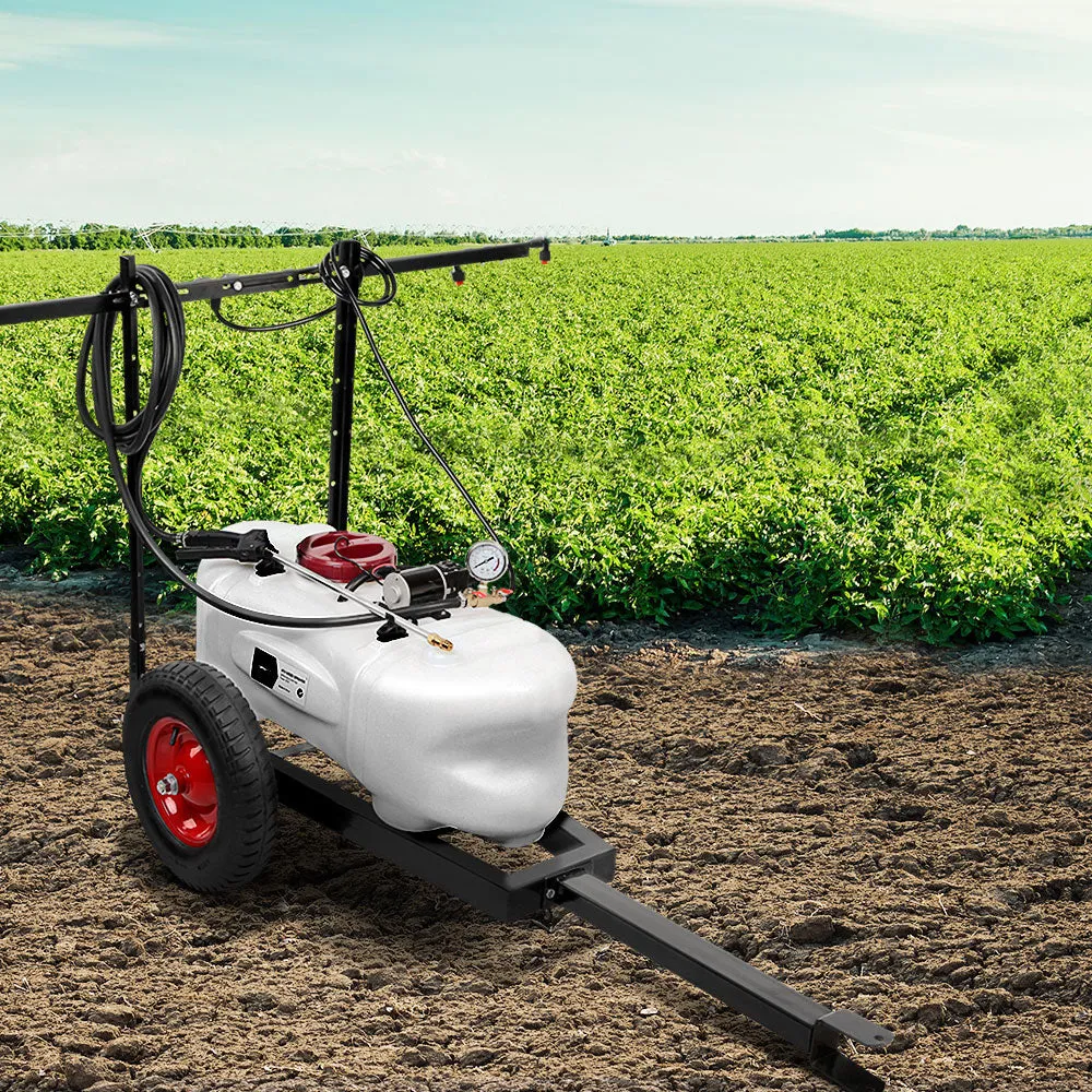 ATV Garden Weed Sprayer W/ Trailer Rear Boom Water Weed Fertilise Pump Spray 60L Tank