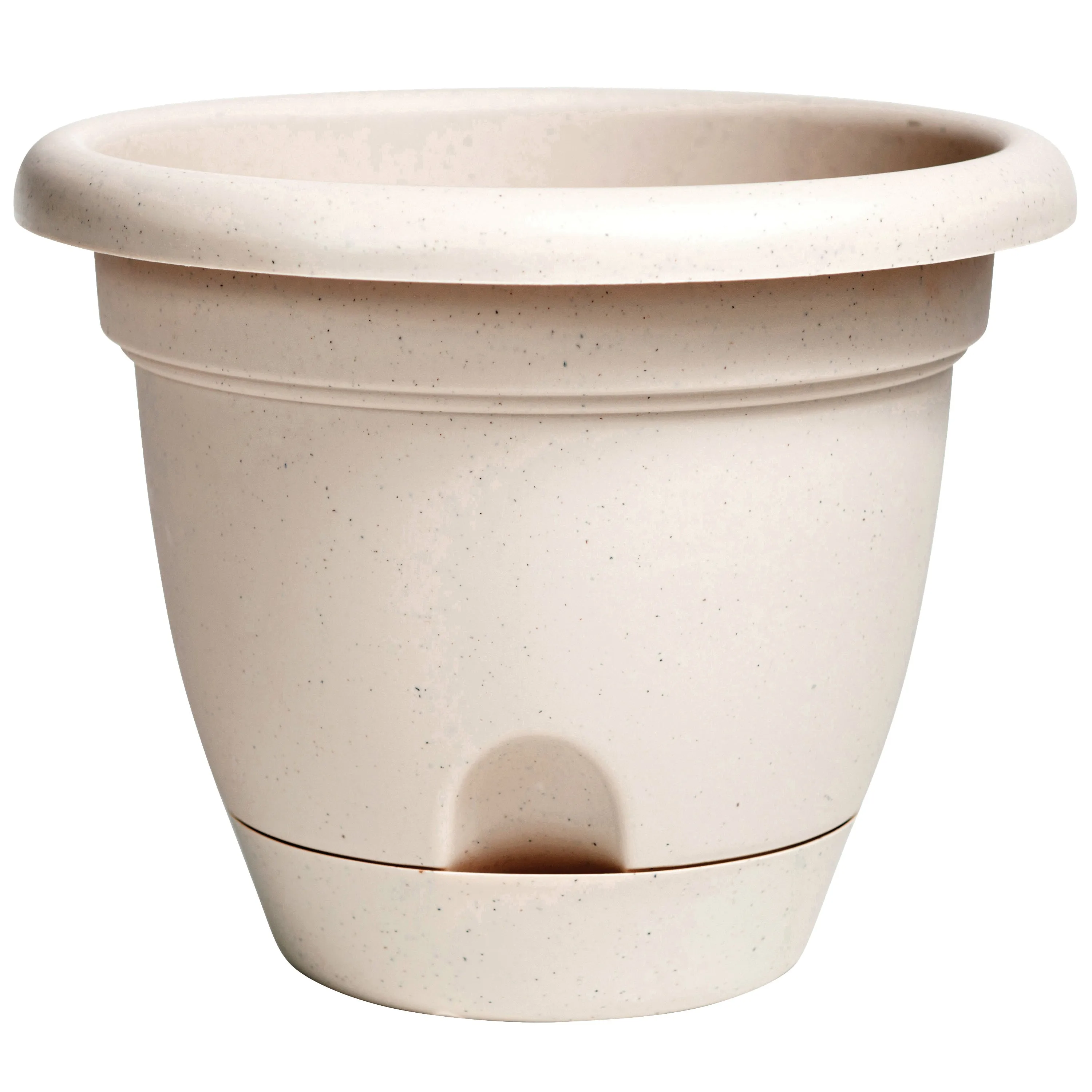 Bloem LP1035 Lucca Planter, 11 in W, Plastic, Taupe, Matte
