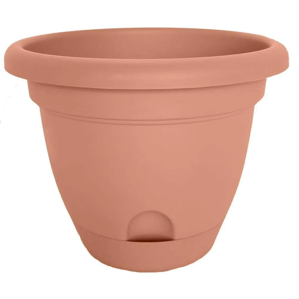 Bloem LP1046 Lucca Self-Watering Plastic Planter, Terra Cotta, 10"