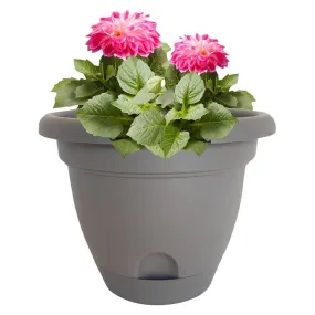 Bloem LP1060 Lucca Self-Watering Plastic Planter, Peppercorn Dark Brown, 10"