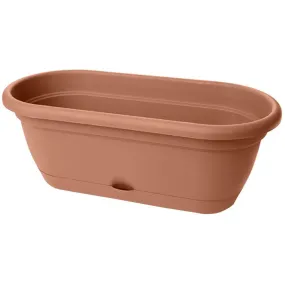 Bloem LWB1846 Lucca Self-Watering Plastic Window Box Planter, Terra Cotta, 18"