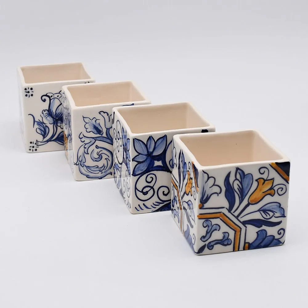 Cache pot en céramique "Azulejos" - 8cm (4 motifs)