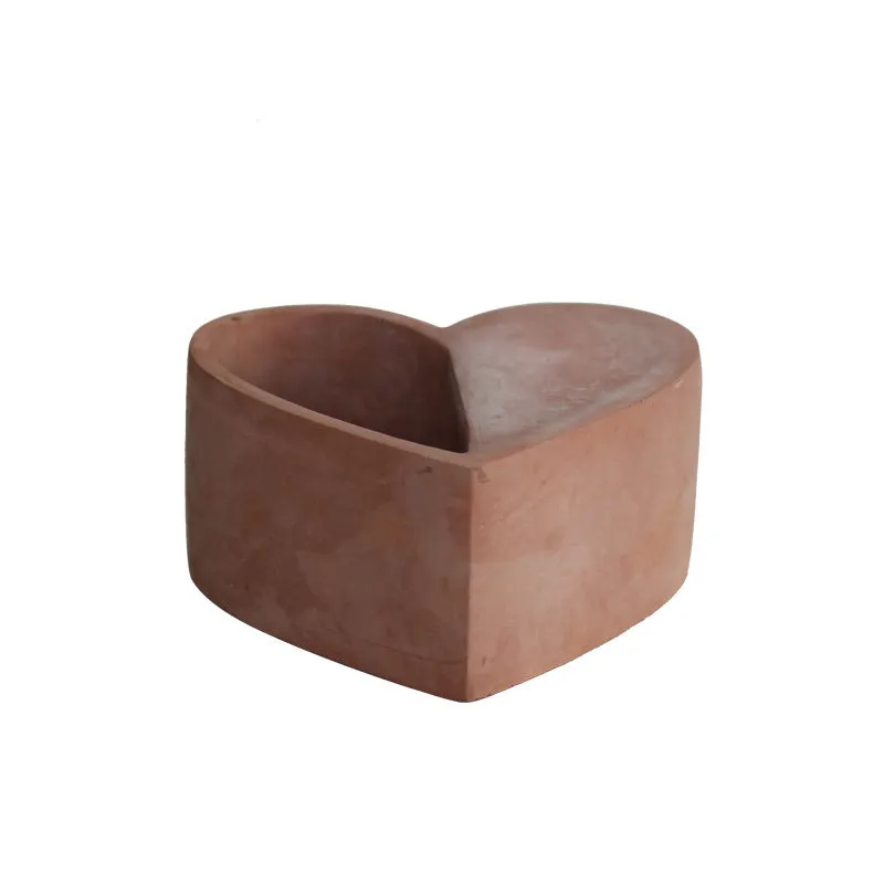 Cement Flower Pots Heart Shaped