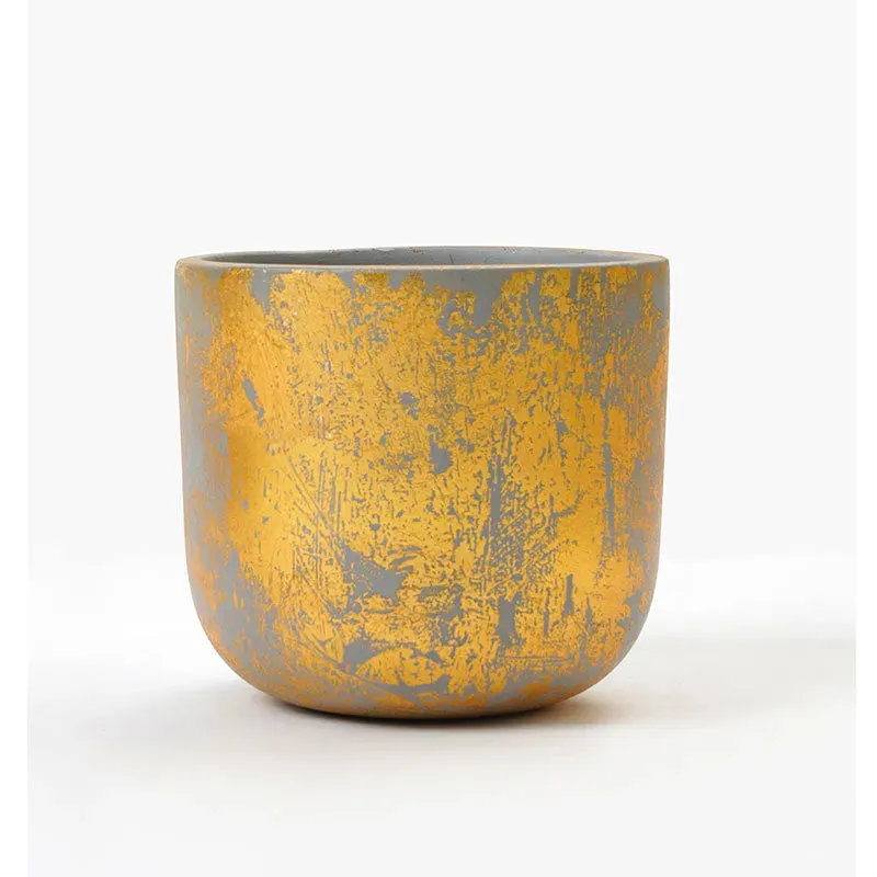 Century Gold Planter | Grey | Plant Not Included